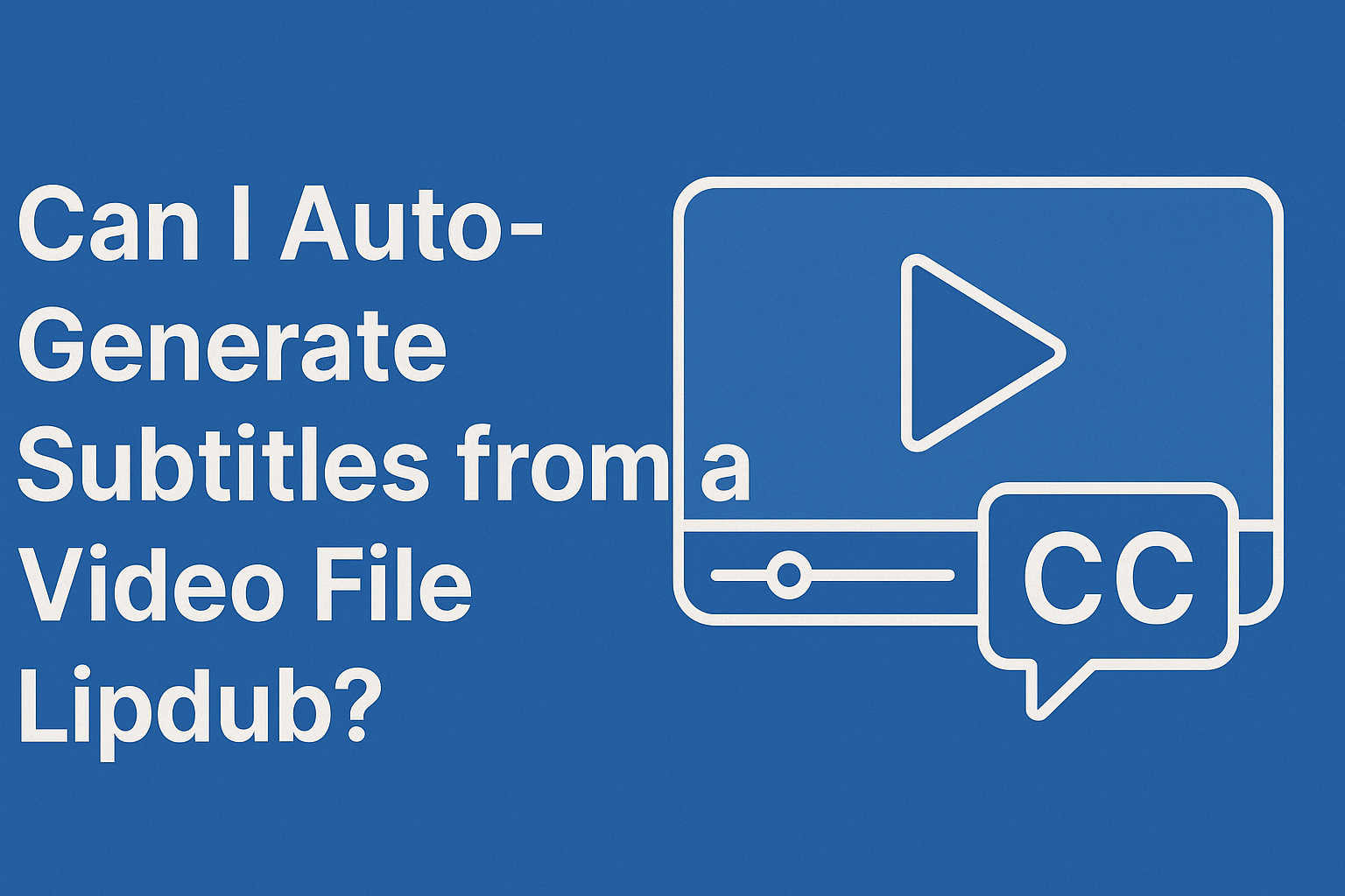Can I Auto-Generate Subtitles from a Video File Lipdub?