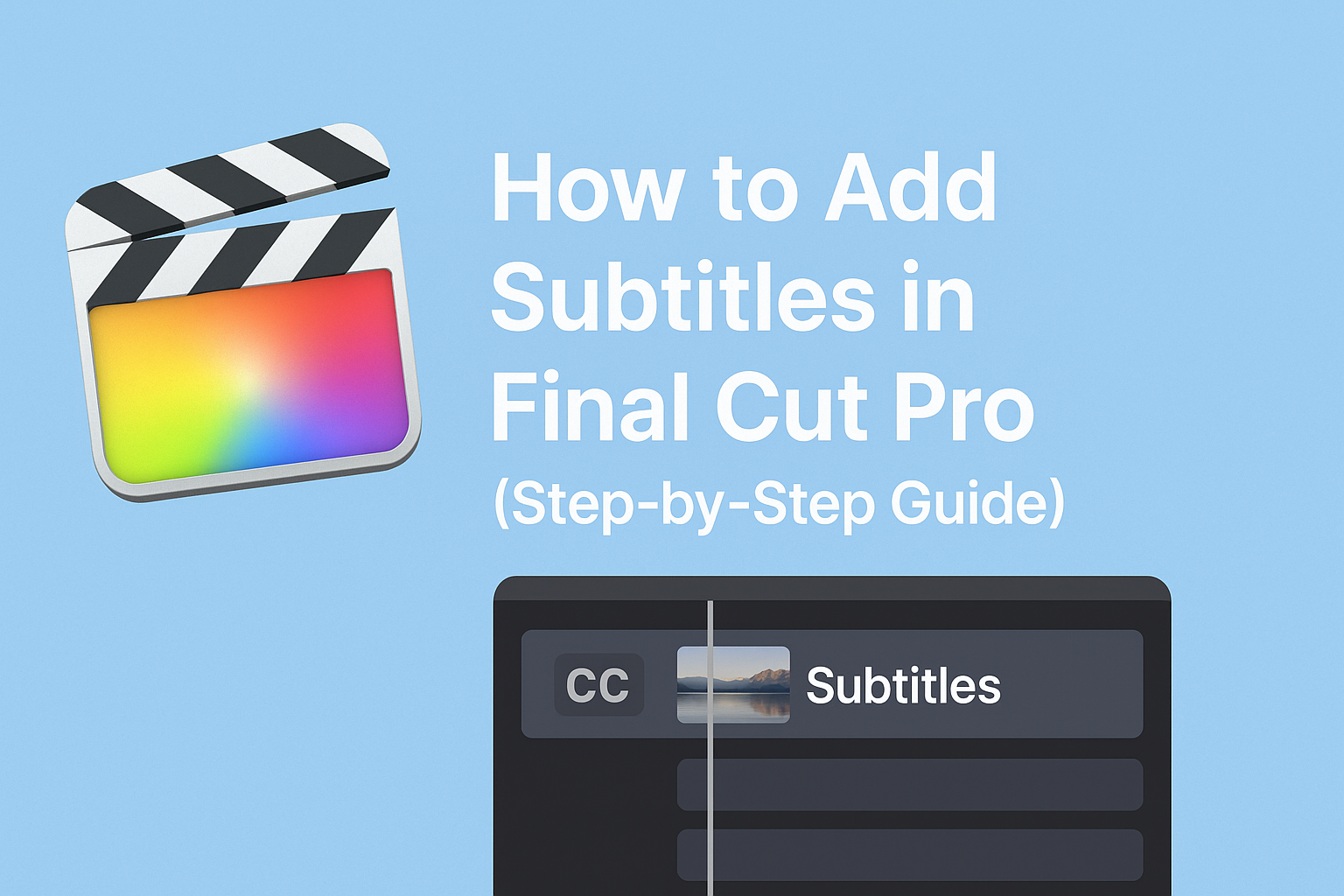 How to Add Subtitles in Final Cut Pro (Step-by-Step Guide)